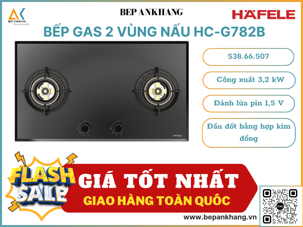 Bếp gas 2 vùng nấu Hafele HC-G782B - 538.66.507